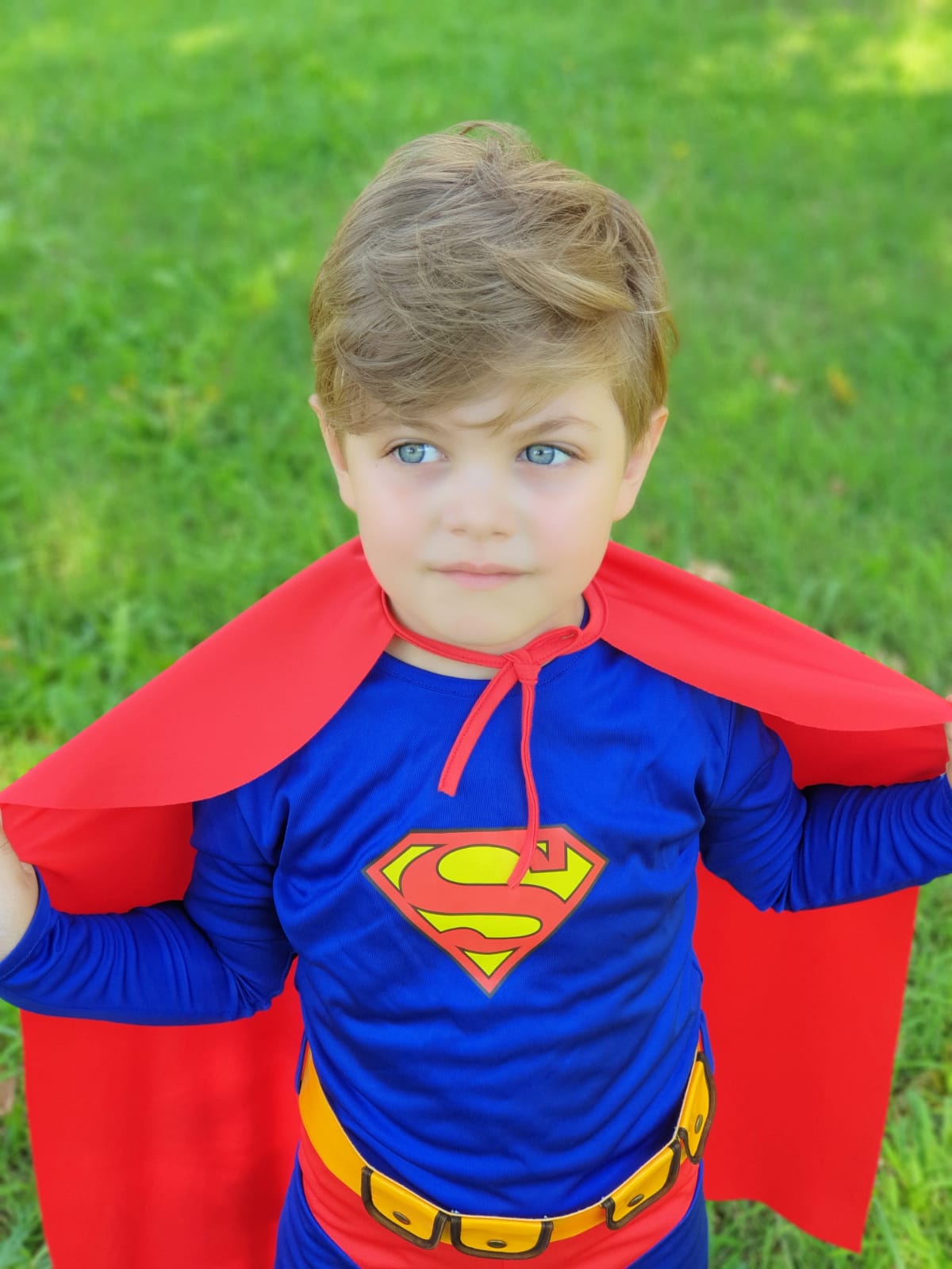 Erkek Çocuk Superman Kostümü - Pelerinli Süper Kahraman Doğum Günü ve Partisi Kostüm Seti