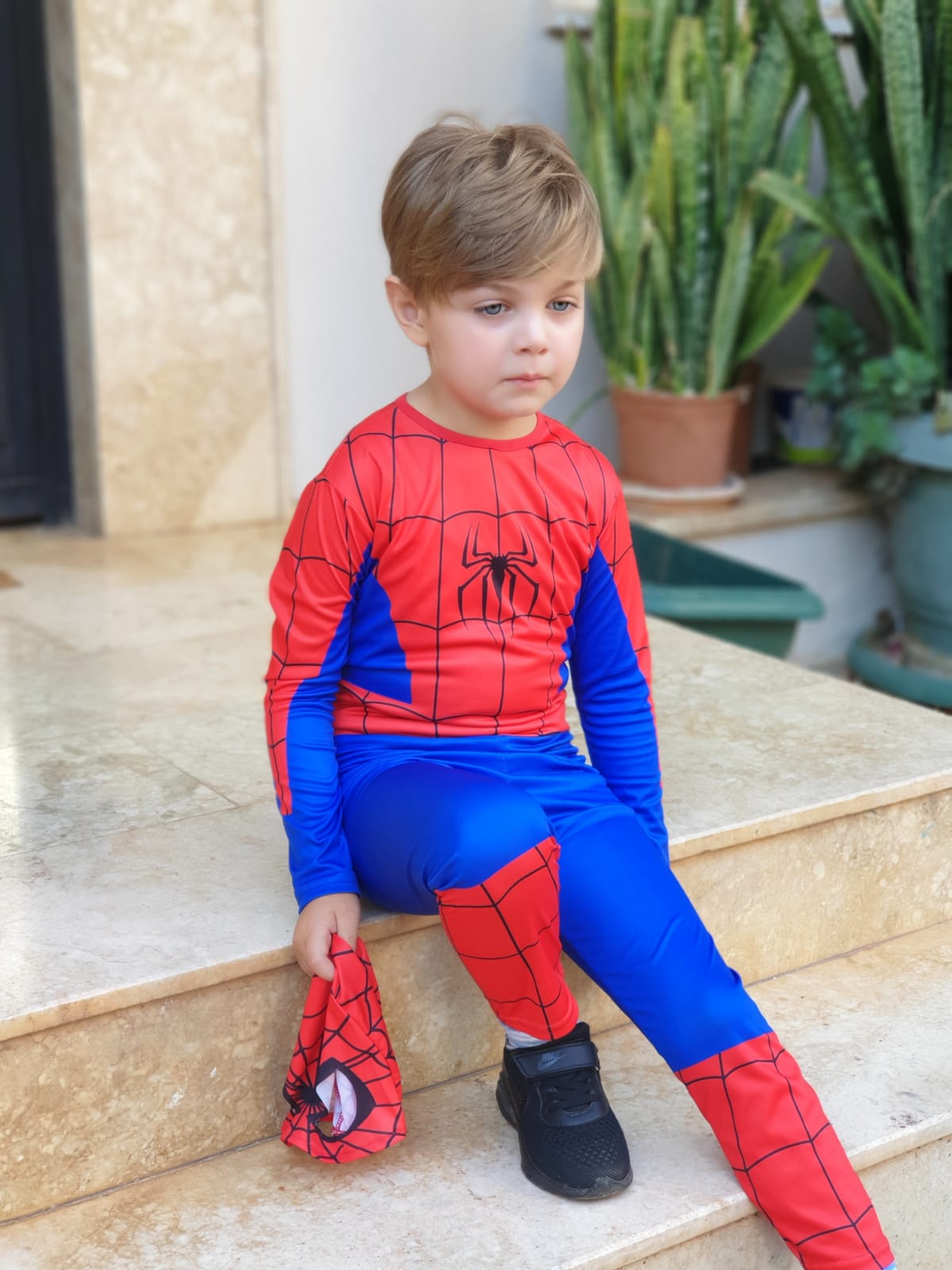 Erkek Çocuk Spiderman Kostümü - Maskeli Örümcek Adam Kostüm Seti