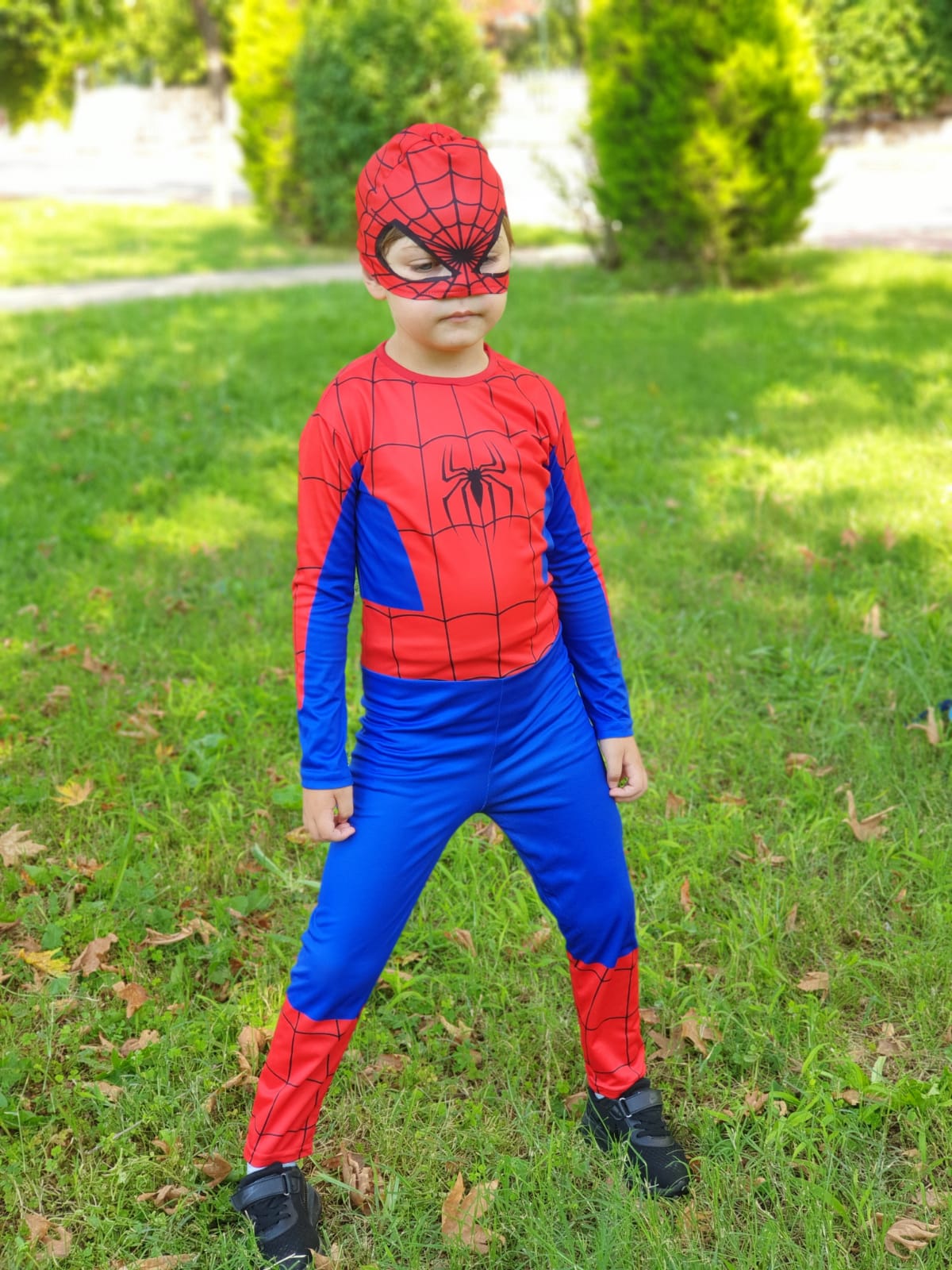 Erkek Çocuk Spiderman Kostümü - Maskeli Örümcek Adam Kostüm Seti