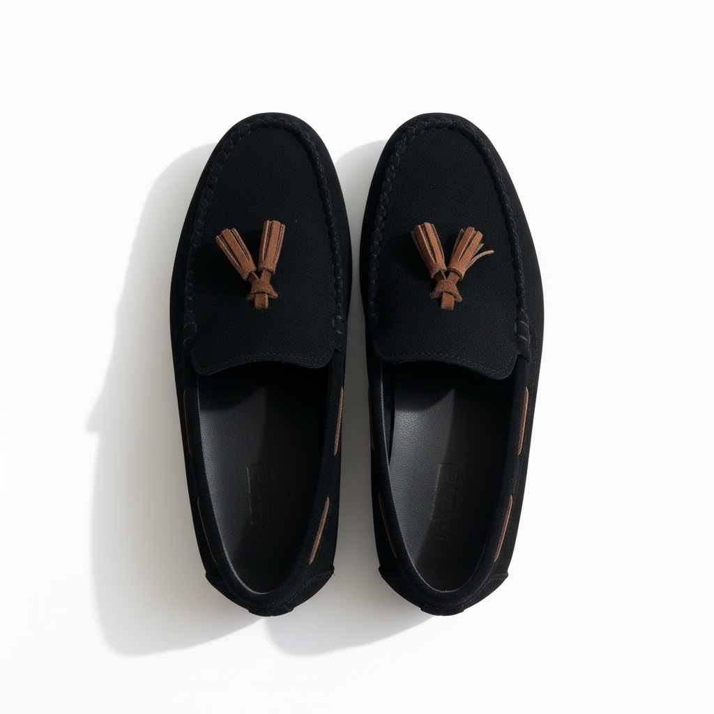 Bej püsküllü çocuk loafer ayakkabı