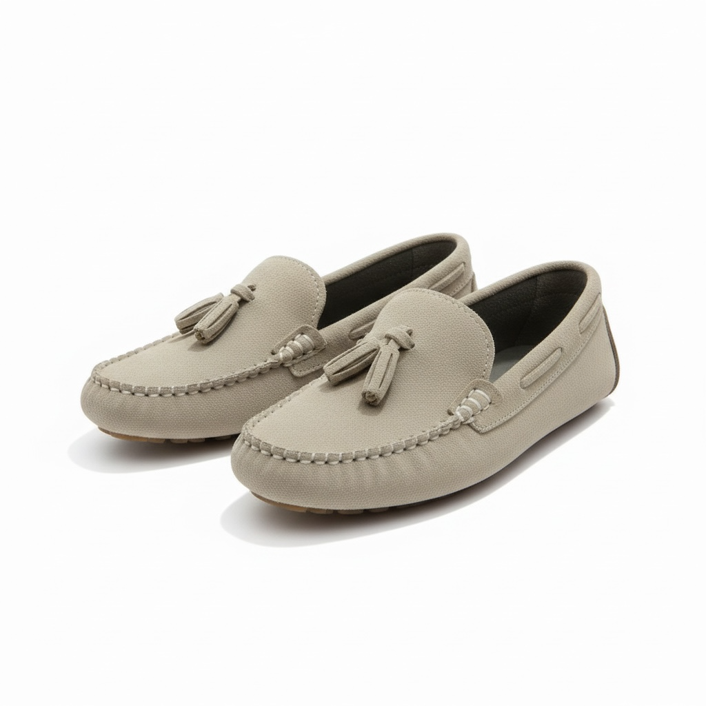 Bej püsküllü çocuk loafer ayakkabı - görsel 12