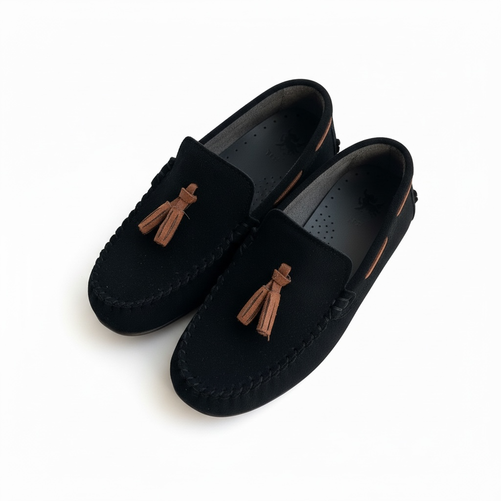 Bej püsküllü çocuk loafer ayakkabı - görsel 2