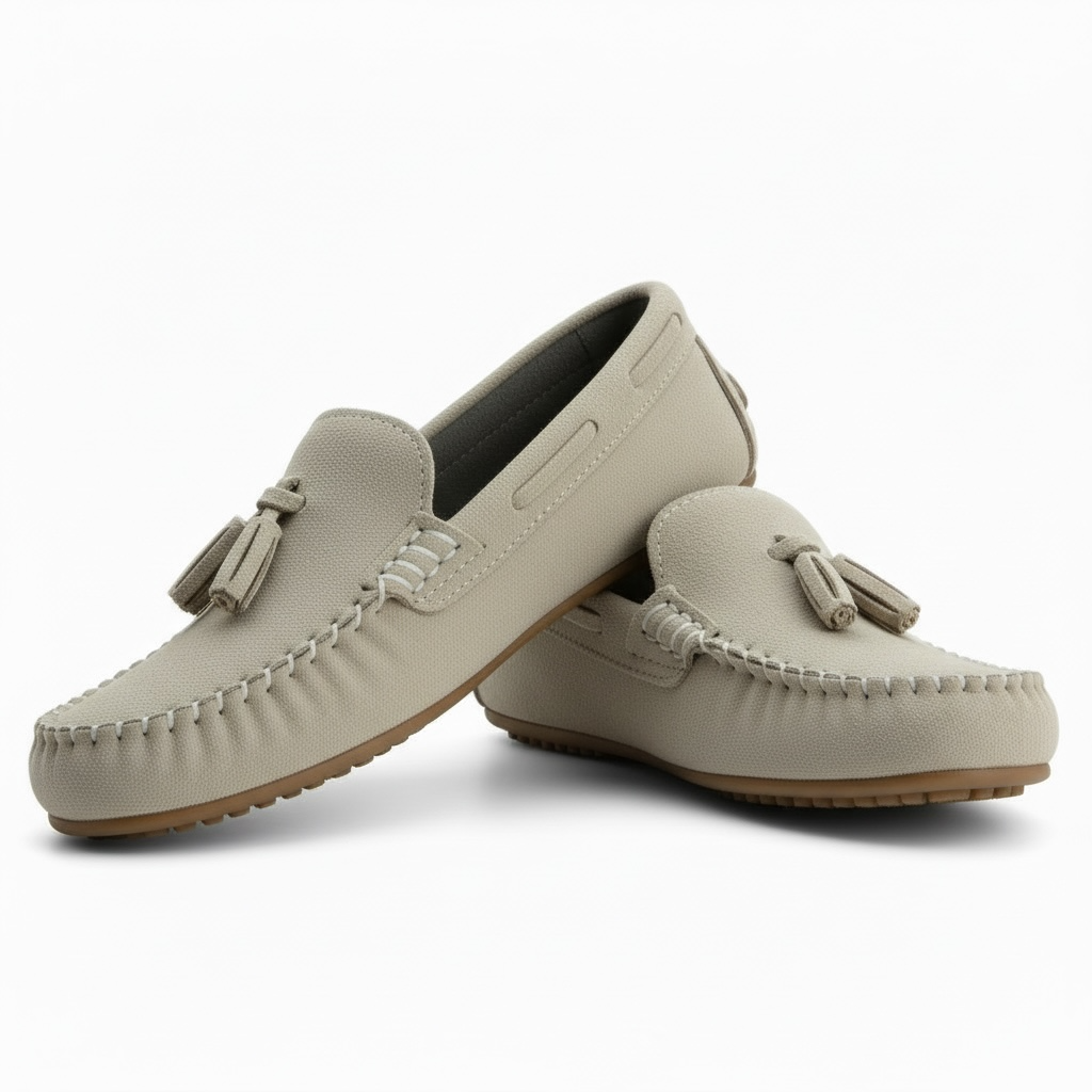 Bej püsküllü çocuk loafer ayakkabı - görsel 7