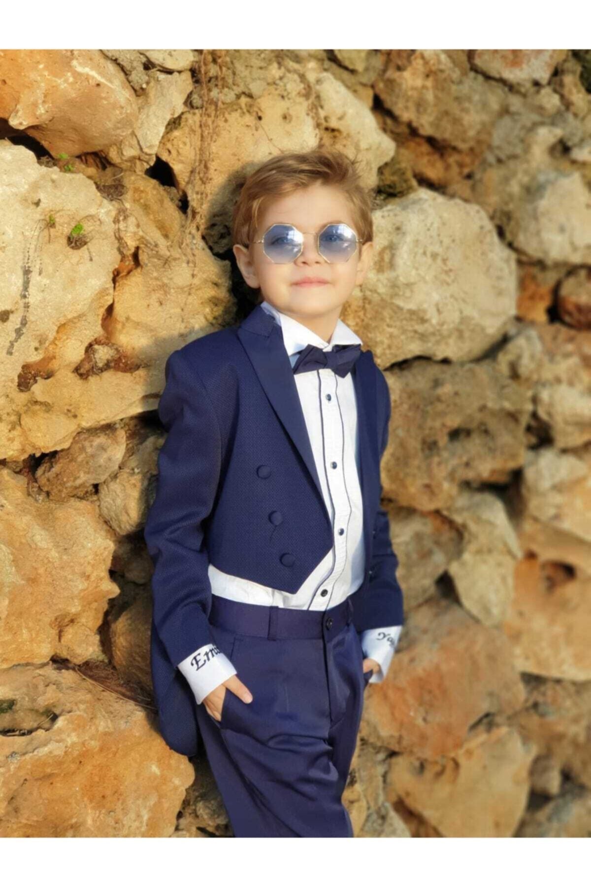 Erkek Çocuk Lacivert Frak Smokin Takım