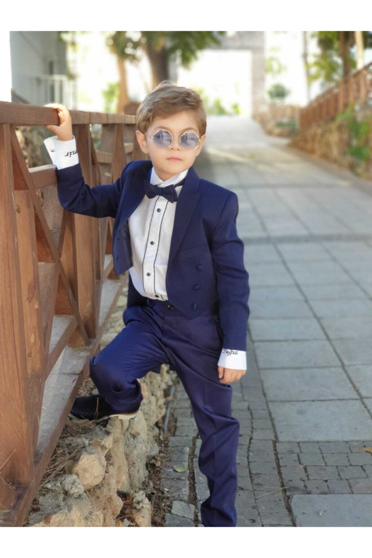 Erkek Çocuk Lacivert Frak Smokin Takım
