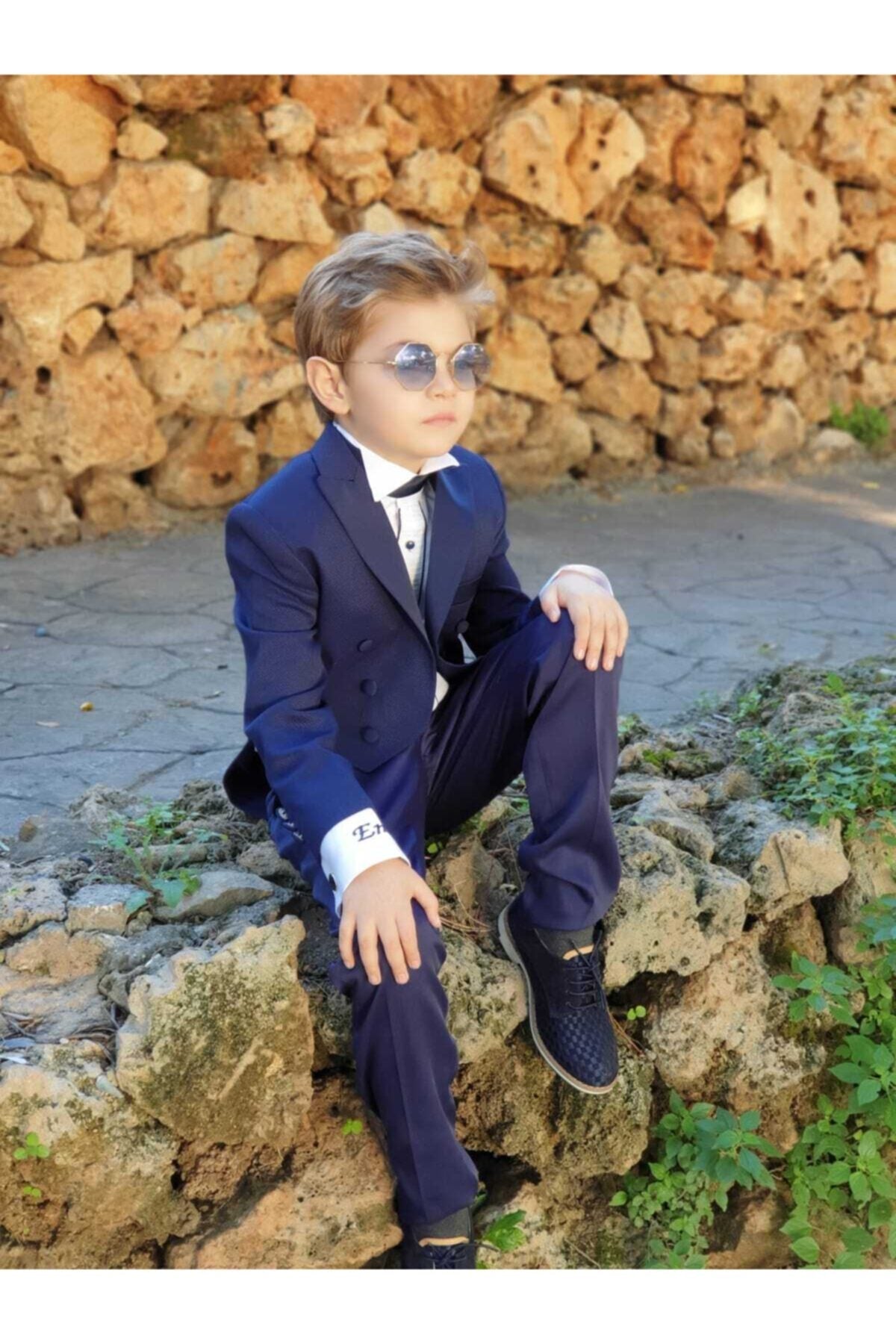 Erkek Çocuk Lacivert Frak Smokin Takım