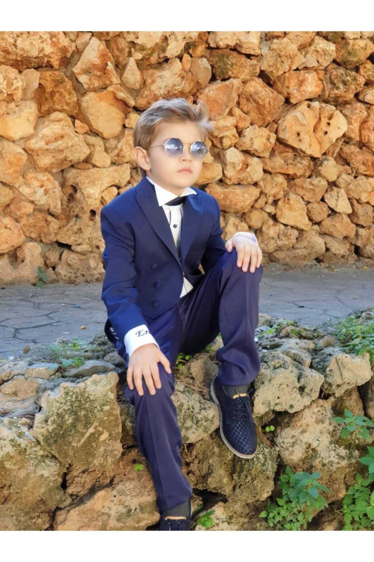 Erkek Çocuk Lacivert Frak Smokin Takım
