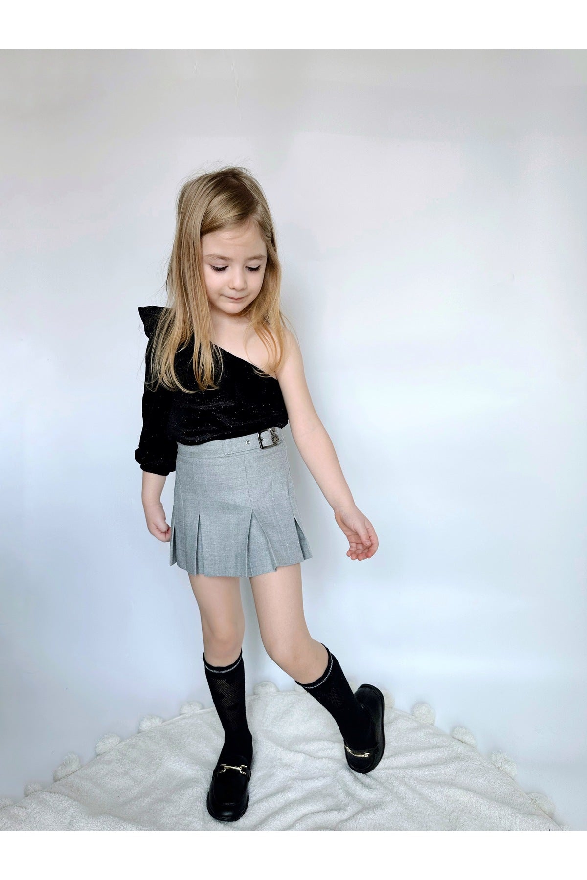 Kız Çocuk Mini Etek - Gri