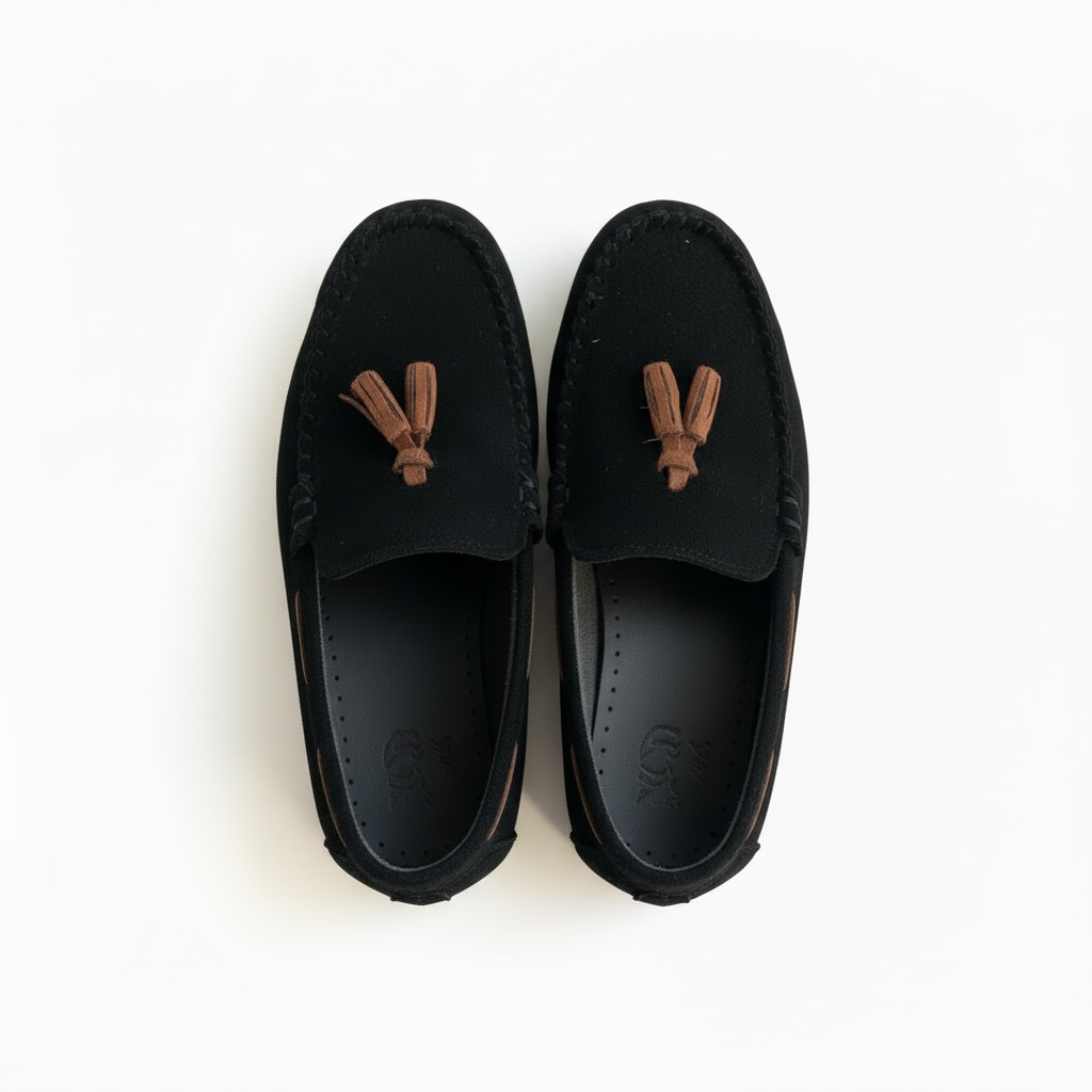 Siyah püsküllü çocuk loafer ayakkabı - görsel 5
