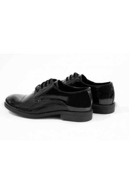 Erkek Çocuk Siyah Dokulu Klasik Ayakkabı 
