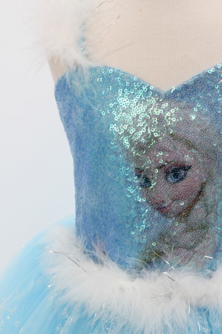 Mavi Resimli Elsa Kostüm
