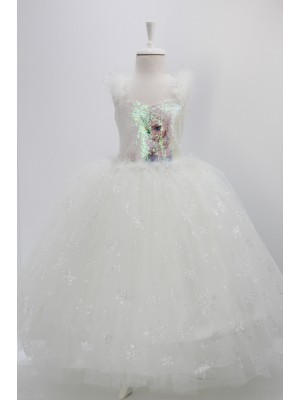 Beyaz Resimli Elsa Kostüm