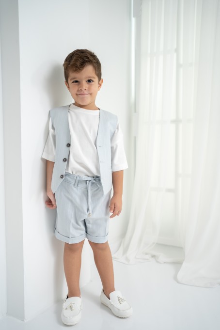 Bebe Mavi Çizgili Erkek Çocuk 3’lü Takım – Pantolon , Şort ,Thişört Bebe Mavi Çizgili Erkek Çocuk 3’lü Takım – Pantolon , Şort ,Thişört