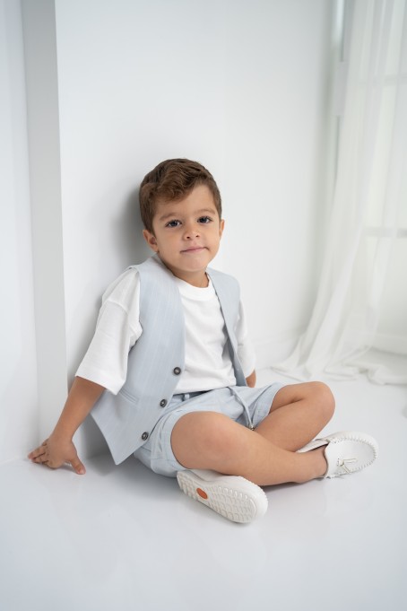 Bebe Mavi Çizgili Erkek Çocuk 3’lü Takım – Pantolon , Şort ,Thişört Bebe Mavi Çizgili Erkek Çocuk 3’lü Takım – Pantolon , Şort ,Thişört