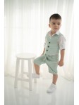 Mint Yeşili Erkek Çocuk 3’lü Takım – Yelek, Şort ve Gömlek Mint Yeşili Erkek Çocuk 3’lü Takım – Yelek, Şort ve Gömlek